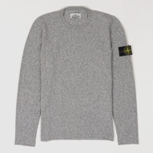 Stone Island Crew Neck Knitted Sweatshirt Pullover - heather gray