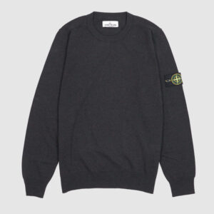 Stone Island Crew Neck Knitted Cotton Pullover - charcoal