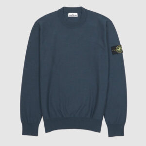 Stone Island Crew Neck Piqued Knit Sweater Pullover - navy