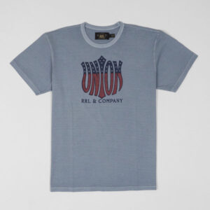 Double RL Short Sleeve Crew Neck Graphic  T-Shirt - light blue