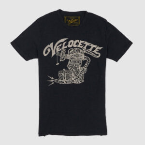 Johnson Motors Inc. Printed Velocette  Graphic  Crew Neck T-Shirts - black washed