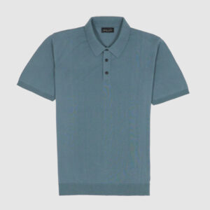 Roberto Collina Short Sleeve Knitted Jersey Polo Shirt - avio
