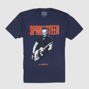 Bruce Springsten 23 Tour Guitar Crew Neck Rock T-Shirt - navy