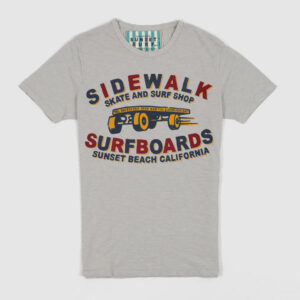 Johnson Motors Inc. Sunset Surf Sidewalk Crew Neck  T-Shirts - gray