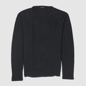 Hansen Raglan Waffle Long Sleeve Crew Neck T-Shirt - black