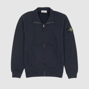 Stone Island Full Zip Standup Collar Sweat Shirt Cardigan - navy