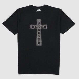 Black Sabbath Cross Diamante Rock Crew Neck T-Shirt - black