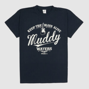 Muddy Waters Crew Neck Rock T-Shirt Keep the Blues Alive - navy